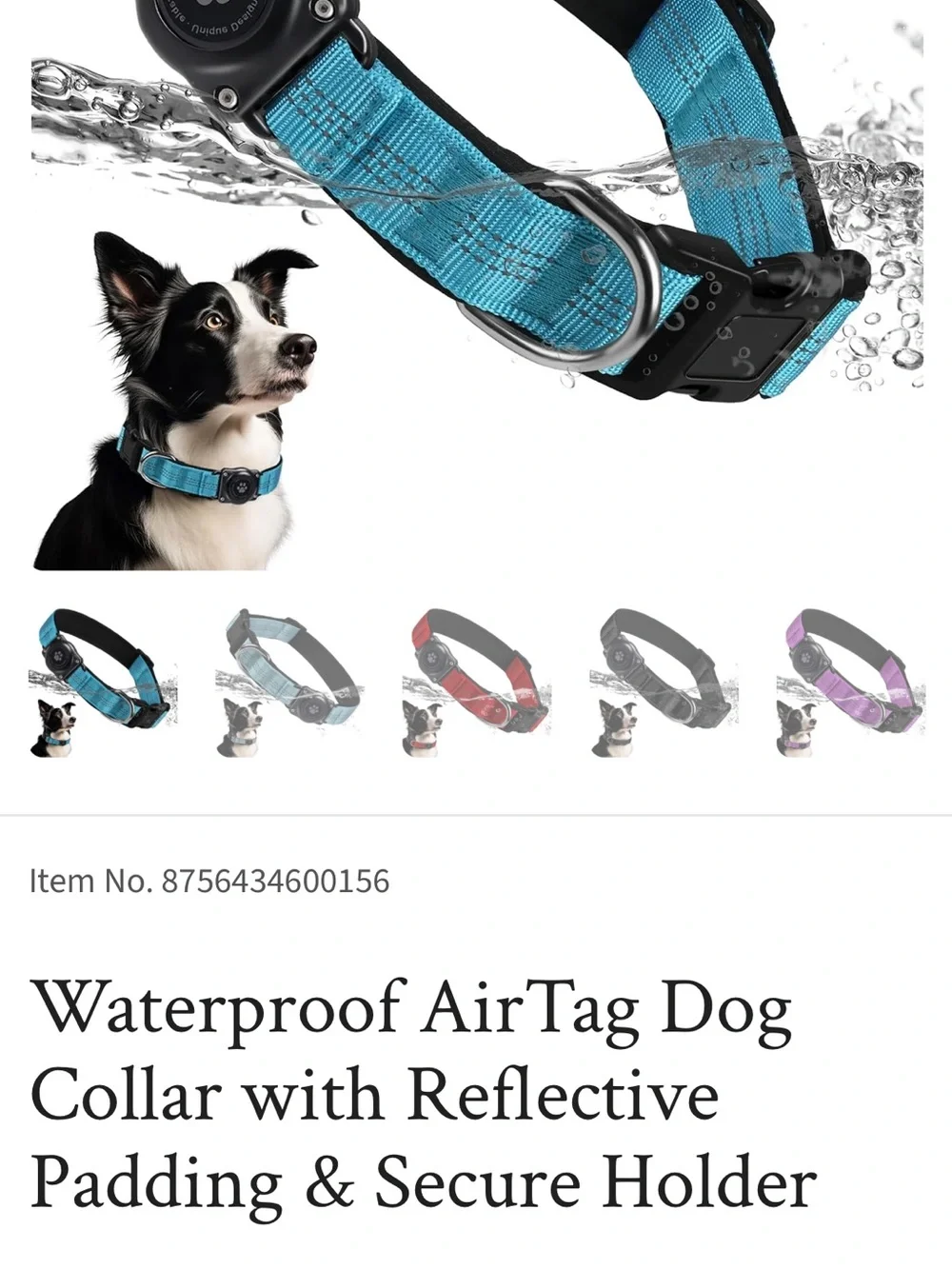 Pink Waterproof Pet Activity Tracker Collar air tag